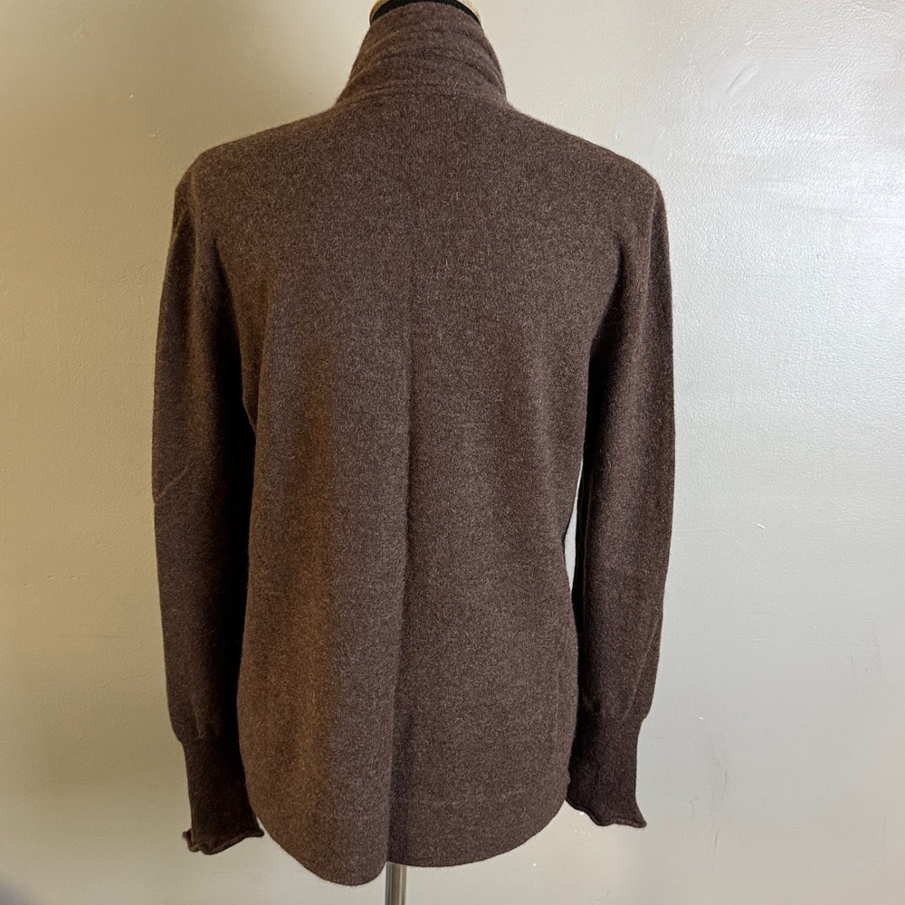 Tahari Cashmere Drape Front Cardigan in Rich Brown Sz XL NWT - Picture 4 of 7